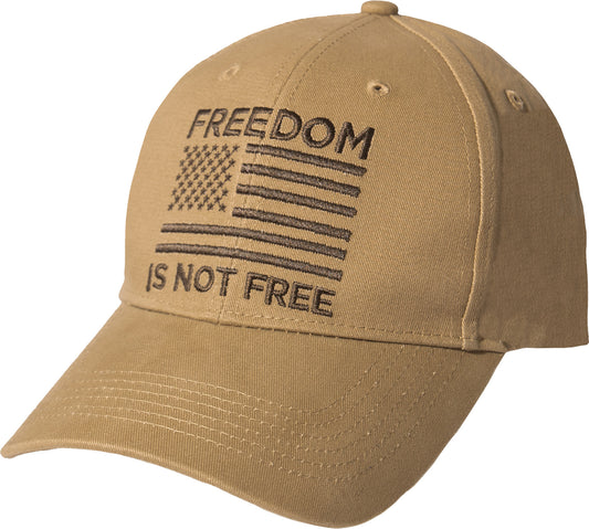 Coyote Brown - Freedom Is Not Free US Flag Baseball Cap, Brushed Cotton