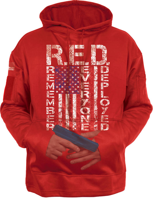 Red Concealed Carry R.E.D. (Remember Everyone Deployed) Hoodie