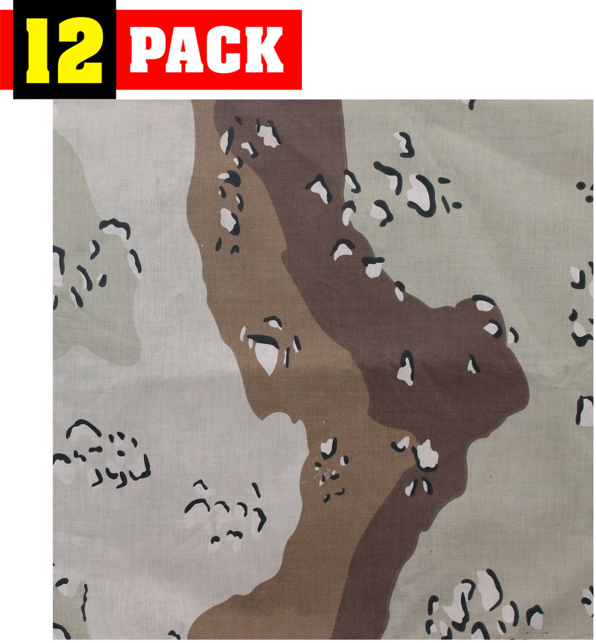 12 Pack Camo Military Bandanas, Army Camouflage Headwraps, Military Head Scarves Do-rags 100% Cotton Bandanna Covers