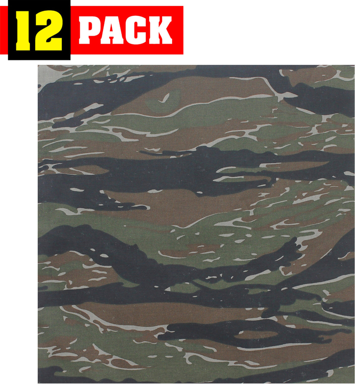 12 Pack Camo Military Bandanas, Army Camouflage Headwraps, Military Head Scarves Do-rags 100% Cotton Bandanna Covers
