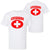 Lifeguard White Cross T-Shirt Premium Cotton Double Sided Print Life Guard On Duty Tee Shirt
