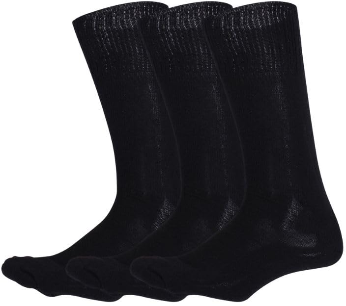 Genuine GI Military Tactical Boot Socks – US Made Wool Blend Cushion Sole Army Moisture-Wicking Combat Socks (3-Pack)