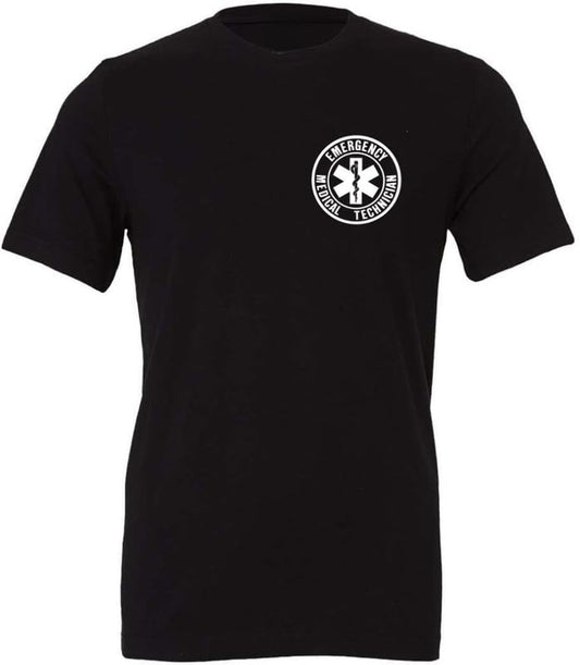 EMT Medical Paramedic Ambulance Emergency T-Shirt | Double Sided EMS First Responder Short Sleeve Tee Shirt