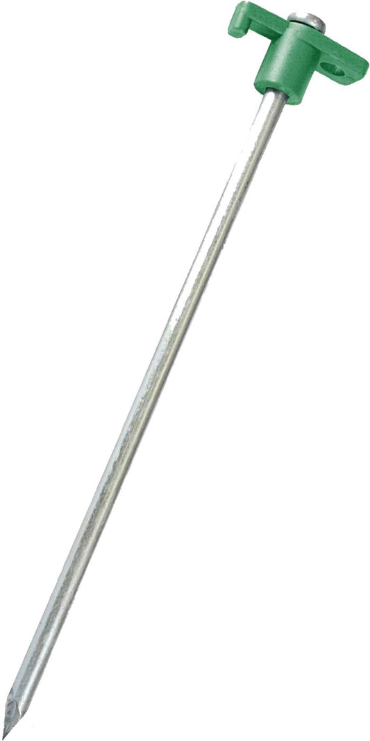 Tent Pegs Stakes T-Top Rubber Top with Heavy Duty Steel Nail Ground Spikes 10" Long