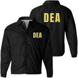 DEA Lightweight Coaches Jacket Drug Enforcement Windbreaker Waterproof Administration Coat - Costume