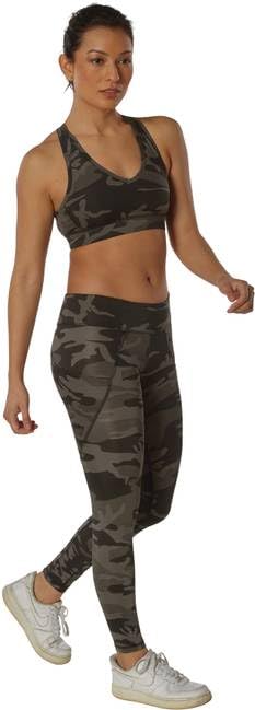 Womens Camo Performance Bra & Leggings Set | Spandex/Cotton Camo Stretchable Workout Set