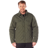 Olive Drab - Diamond Quilted Cotton Jacket