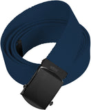 Navy Blue Military Web Belt Cotton Adjustable Tactical Belt with Black Buckle 1.25