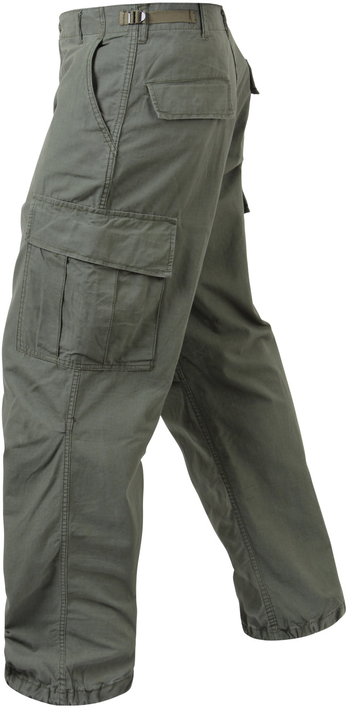 Olive Drab - Military Vintage Vietnam Fatigue Pants - Galaxy Army Navy