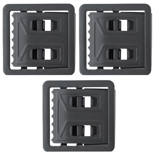Black Open Face Web Belt Metal Buckles - 3 Pack