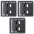 Black Open Face Web Belt Metal Buckles - 3 Pack