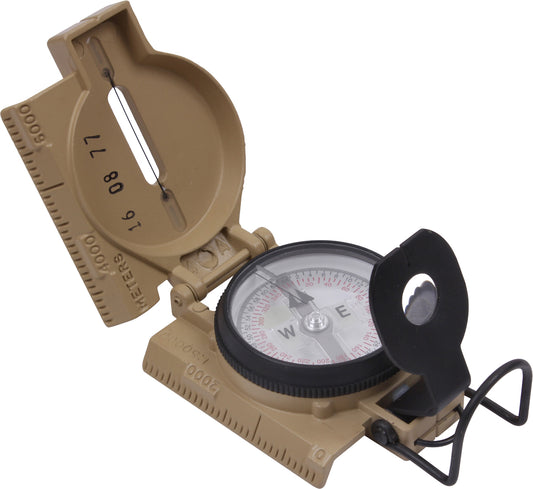 Coyote Brown Cammenga Genuine G.I. Military Lensatic Phosphores Compass - USA Made