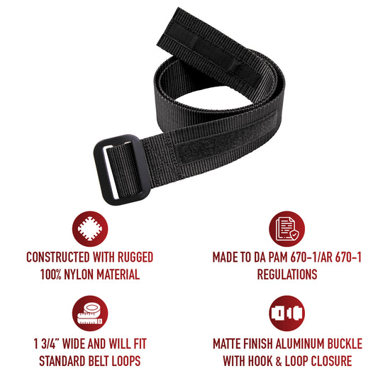 Black - Military Riggers Belt Tactical Nylon Heavy Duty Adjustable Utility Belt