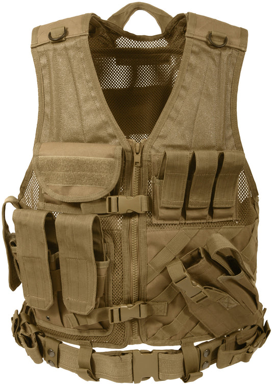 Coyote Brown - MOLLE Compatible Cross Draw Tactical Vest