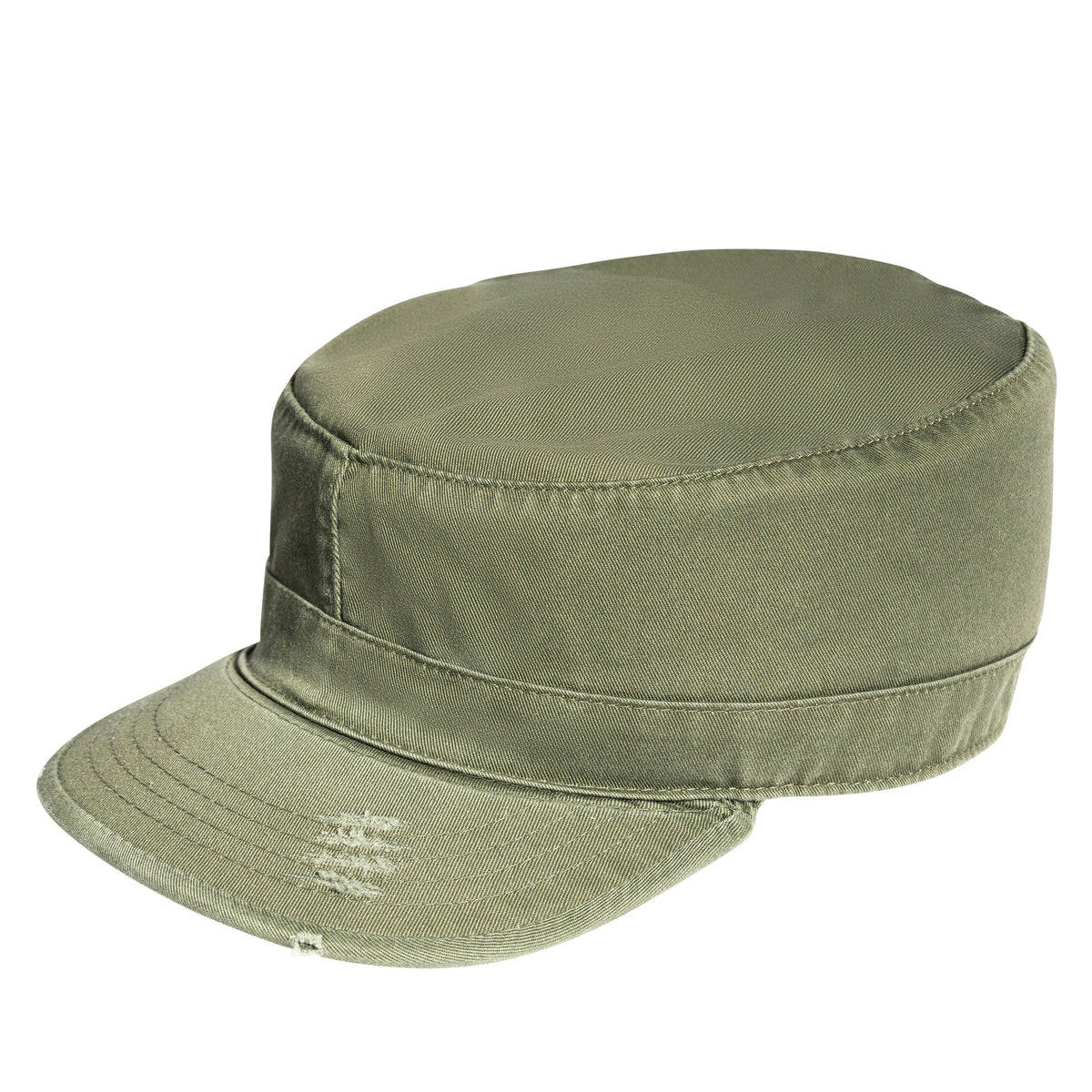 Olive Drab Military Vintage Fatigue Cap - Cotton Poly Washed Army Field Hat