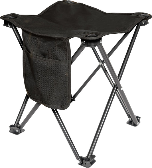 Black - Collapsible Camp Stool with Carry Pouch - 300 lbs Capacity