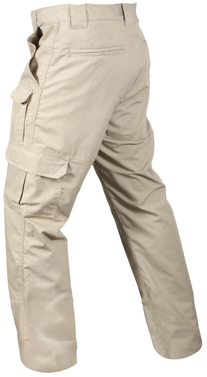 Khaki - Tactical Lightweight Duty Field Pants - Poly Cotton Rip-Stop - Zipper Fly