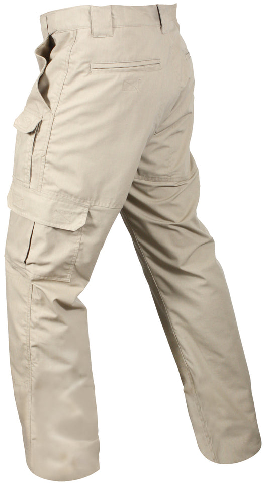 Khaki - Tactical Lightweight Duty Field Pants - Poly Cotton Rip-Stop - Zipper Fly
