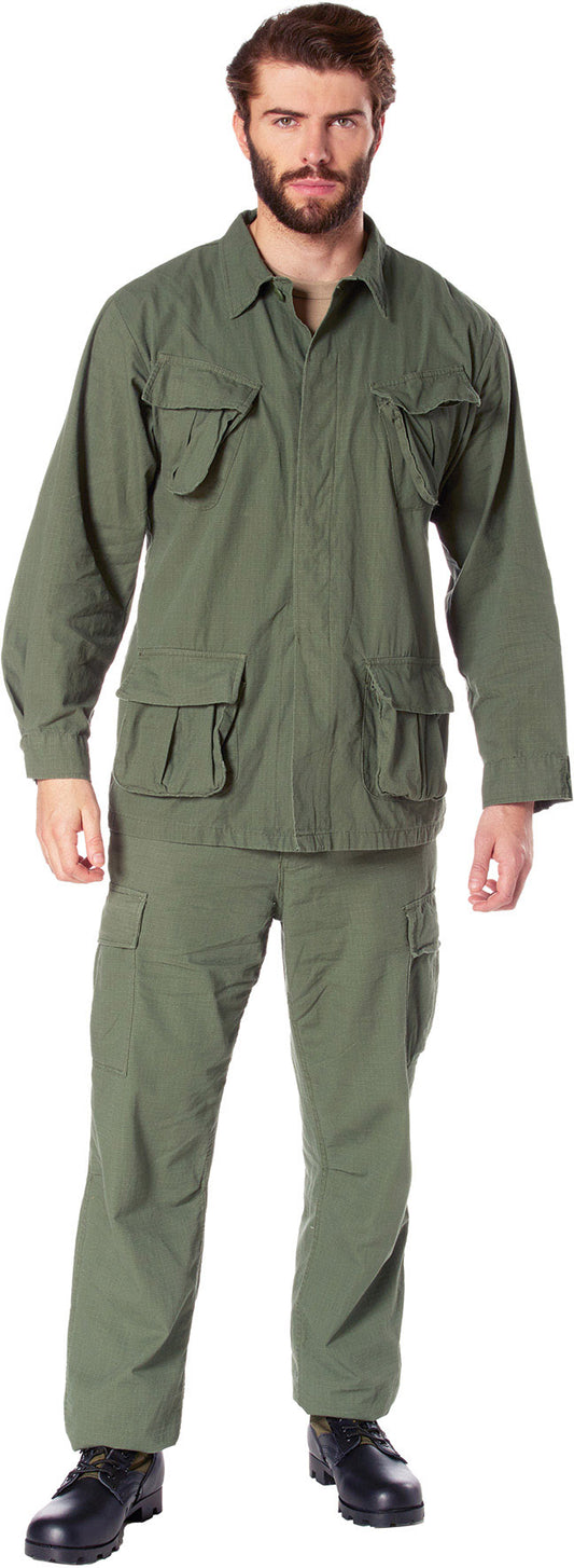 Olive Drab - Military Vintage Vietnam Fatigue Shirt