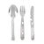 Military GI Style 3 Piece Chow Kit - Stainless Steel with Knife Fork Spoon
