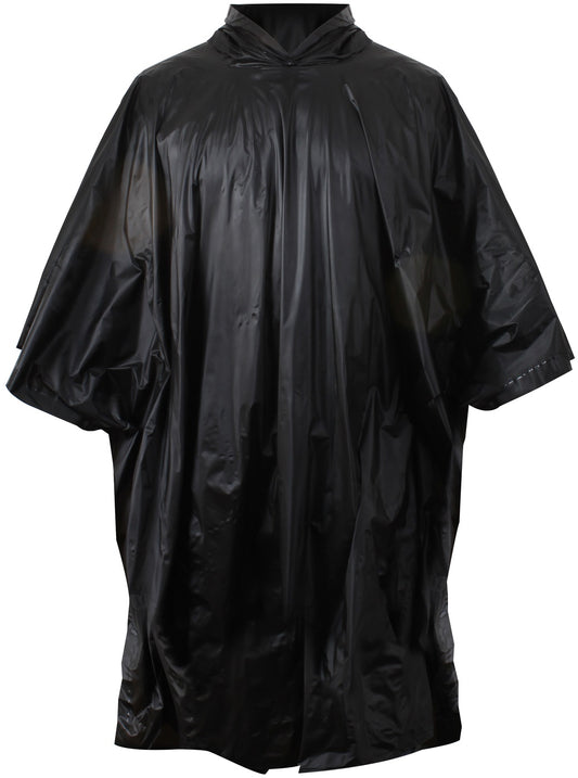 Black - GI Enhanced Military Style Poncho - Polyester Ripstop