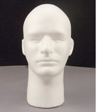 Male Styrofoam Mannequin Head with Face 12 in. White