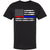 Black USA Flag Thin Line Short Sleeve T-Shirt Patriotic American Support First Responders Tee