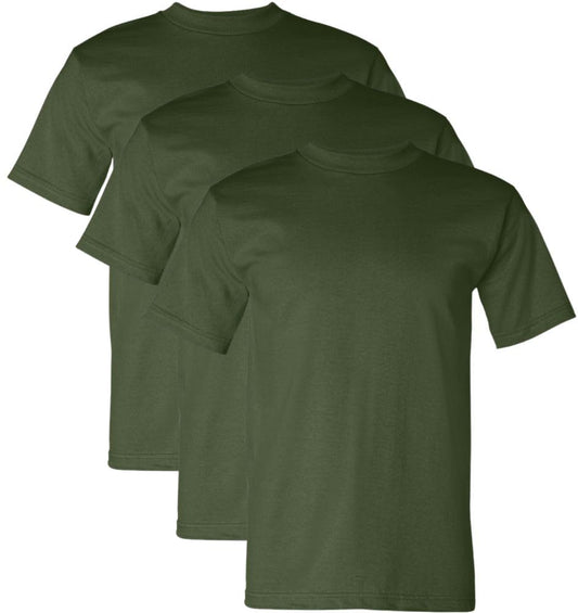 US Army Heavyweight Solid Color T-Shirts | Made in USA 100% Cotton Heavy Weight Crewneck Shirts | 3 Pack