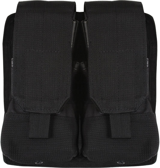 Black - Tactical MOLLE Dual Universal Rifle Mag Pouch