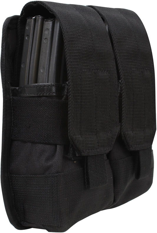 Black - Tactical MOLLE Dual Universal Rifle Mag Pouch