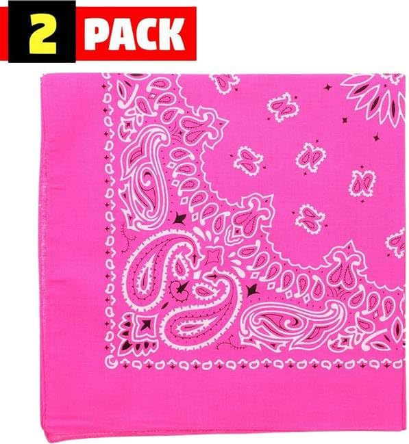 Trainmen Paisley Bandana Head Scarf Do-rag 100% Cotton Bandanna Cover 22" x 22", 2 Pack