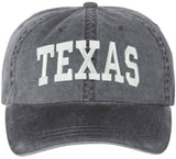 Texas Embroidered Vintage Dad Hat Large Embroidery State Text Name Washed Cotton Cap