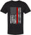 Black USA Flag Thin Line Short Sleeve T-Shirt Patriotic American Support First Responders Tee