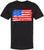 Black USA Flag Thin Line Short Sleeve T-Shirt Patriotic American Support First Responders Tee