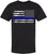 Black USA Flag Thin Line Short Sleeve T-Shirt Patriotic American Support First Responders Tee