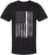 Black USA Flag Thin Line Short Sleeve T-Shirt Patriotic American Support First Responders Tee
