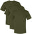 US Military Solid Color T-Shirts | 100% Cotton Made in USA Shirts | Short Sleeve Crewneck Tees 3 PACK