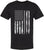 Black USA Flag Thin Line Short Sleeve T-Shirt Patriotic American Support First Responders Tee