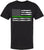 Black USA Flag Thin Line Short Sleeve T-Shirt Patriotic American Support First Responders Tee