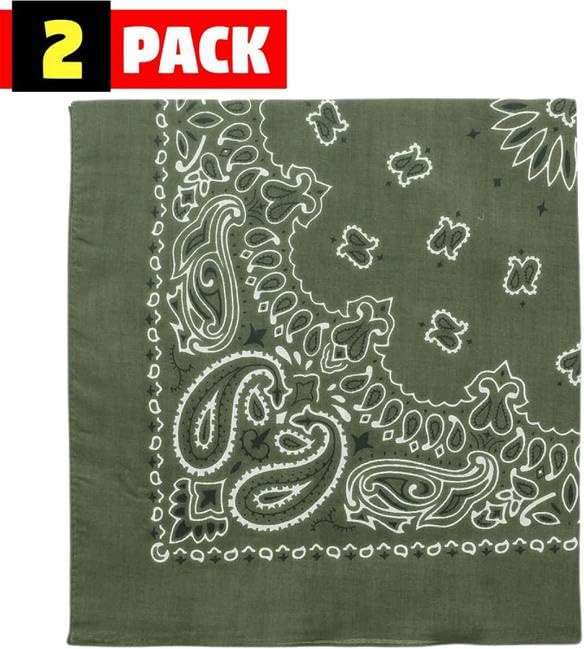 Trainmen Paisley Bandana Head Scarf Do-rag 100% Cotton Bandanna Cover 22" x 22", 2 Pack