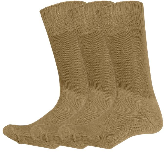 Genuine GI Military Tactical Boot Socks – US Made Wool Blend Cushion Sole Army Moisture-Wicking Combat Socks (3-Pack)