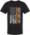 Black USA Flag Thin Line Short Sleeve T-Shirt Patriotic American Support First Responders Tee