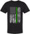Black USA Flag Thin Line Short Sleeve T-Shirt Patriotic American Support First Responders Tee