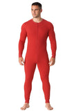 Red Union Suit Original Long Johns Thermal Underwear Men’s One Piece Cotton Blend Warm Base Layer