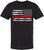 Black USA Flag Thin Line Short Sleeve T-Shirt Patriotic American Support First Responders Tee