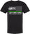 Black USA Flag Thin Line Short Sleeve T-Shirt Patriotic American Support First Responders Tee