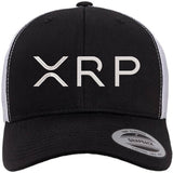 XRP Logo Embroidered Trucker Hat | Crypto Coin Symbol Mesh & Snap Back Adjustable Cap