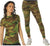 Ladies Long Camouflage T-Shirt & Leggings Set Fashion Active Everyday Camo Shirt & Pant Set Women's