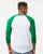 Four Leaf Clover Distressed Green Raglan T-Shirt - St. Patrick's Day White & Green Unisex 3/4 Sleeve Shirt