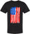 Black USA Flag Thin Line Short Sleeve T-Shirt Patriotic American Support First Responders Tee
